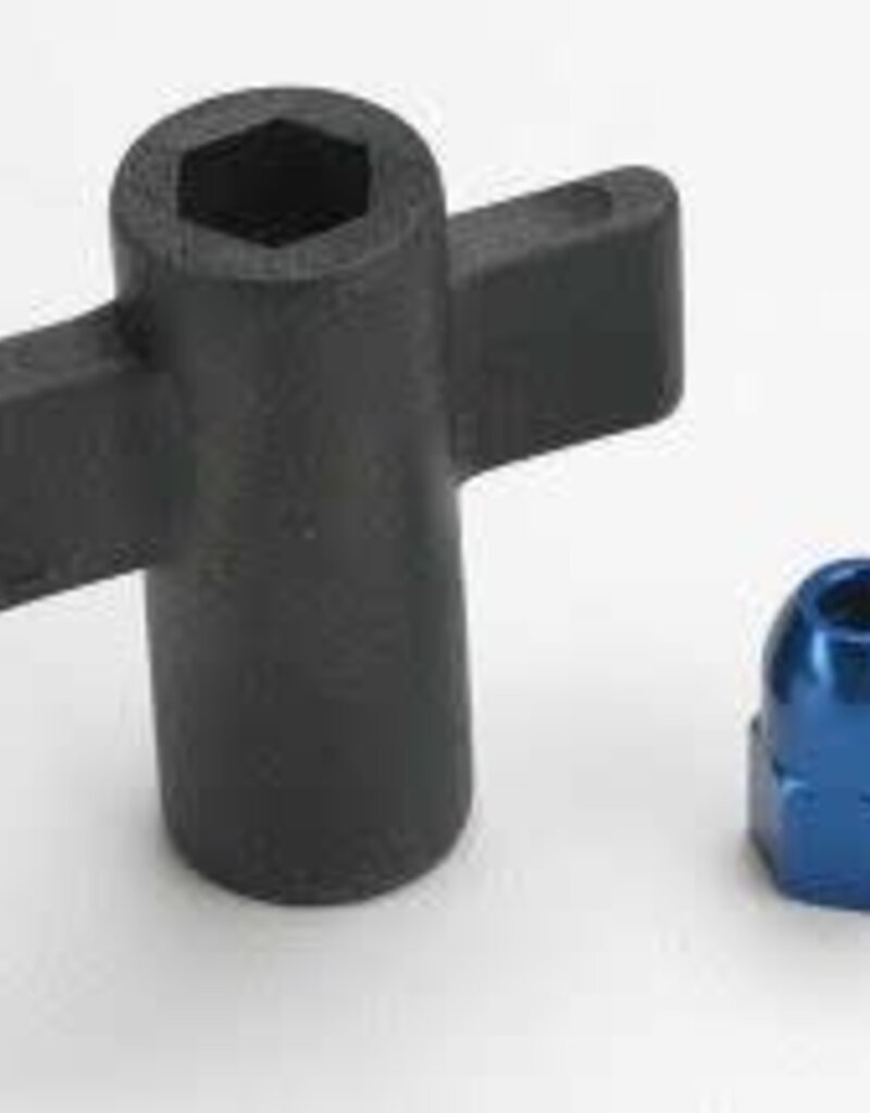 Traxxas 5526 Antenna crimp nut, aluminum (blue-anodized)/ antenna nut tools