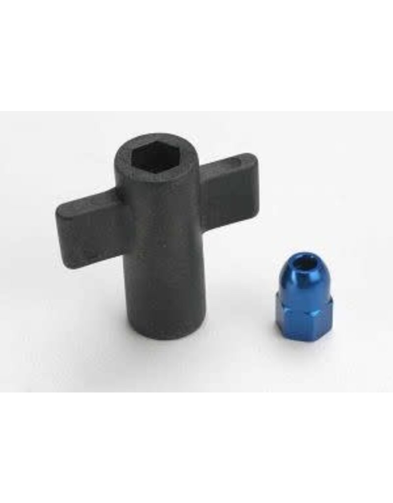 Traxxas 5526 Antenna crimp nut, aluminum (blue-anodized)/ antenna nut tools