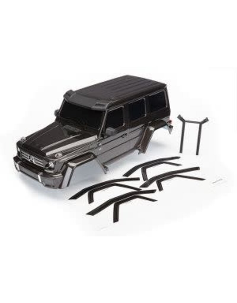 Traxxas 8811r  BODY, MERCEDES G500, CMPLT (BLACK) Body, Mercedes-Benz® G 500®, complete (black) (includes rear body post, grille, side mirrors, door handles, windshield wipers)