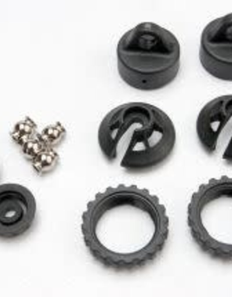 Traxxas 5465 Caps and spring retainers, GTR shock (upper cap (2)/ hollow balls (2)/ bottom cap (2)/ upper retainer (2)/ lower retainer (2))