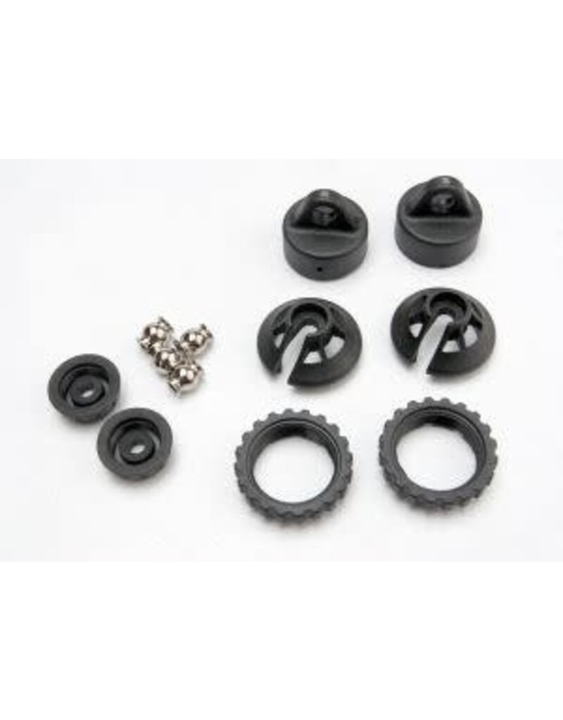 Traxxas 5465 Caps and spring retainers, GTR shock (upper cap (2)/ hollow balls (2)/ bottom cap (2)/ upper retainer (2)/ lower retainer (2))