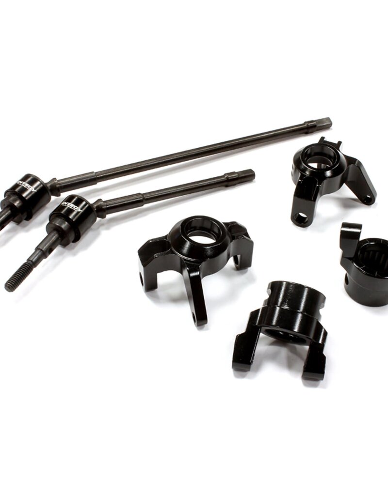 Integy C25342BLACK Billet Machined Steering, Caster Block & Front Shaft Set for Axial 1/10 Wraith