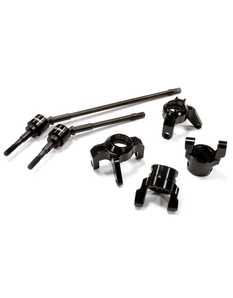 Integy C25342BLACK Billet Machined Steering, Caster Block & Front Shaft Set for Axial 1/10 Wraith