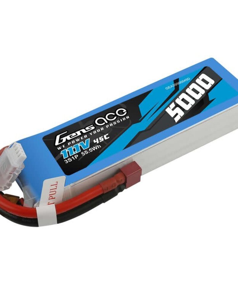 Gens Ace GEA3S500045D	 	11.1V 5000mAh, 3S 45C LiPo, Deans
