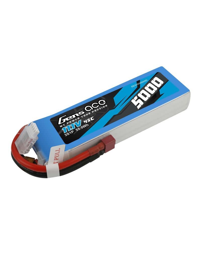 Gens Ace GEA3S500045D	 	11.1V 5000mAh, 3S 45C LiPo, Deans