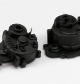 Traxxas 5391R Gearbox halves (front & rear)/ rubber access plug/ shift detent ball/ spring/ 4mm GS/ shift shaft seal, glued
