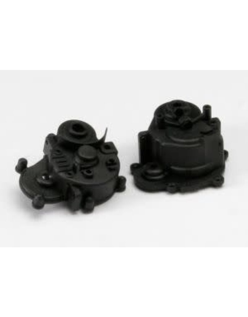 Traxxas 5391R Gearbox halves (front & rear)/ rubber access plug/ shift detent ball/ spring/ 4mm GS/ shift shaft seal, glued