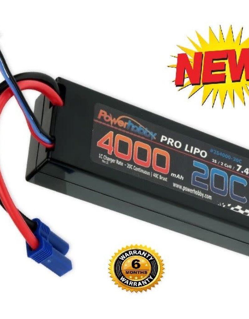 Power Hobby PHB2S400020EC5	2S 7.4V 4000mAh 20C LiPo Battery Pack w/ EC5 Plug Hard Case