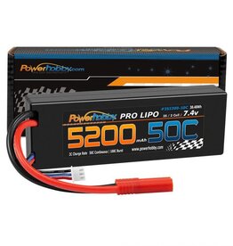 Power Hobby PHB2S520050BAN 2S 7.4V 5200mAh 50C LiPo Battery w/ RedCAT 4.0mm Plug