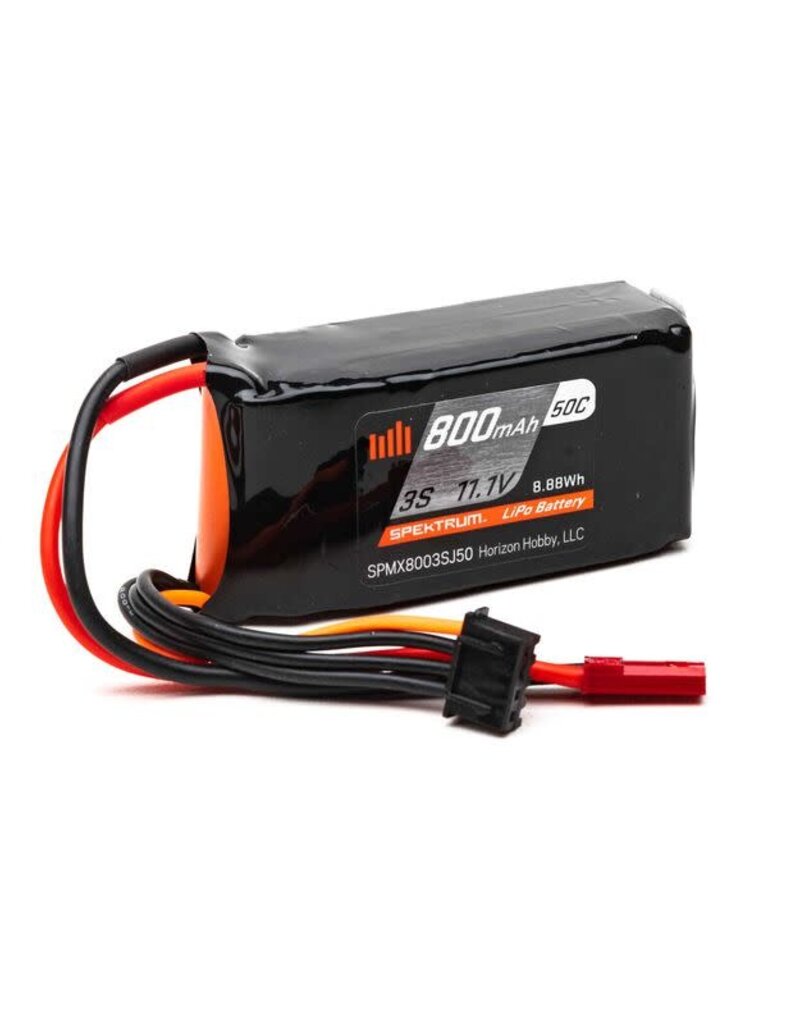 Spektrum SPMX8003SJ50	 800mAh 3S 11.1V 50C LiPo, 18AWG JST