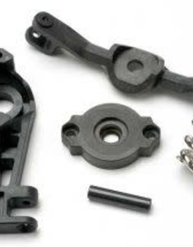Traxxas 5344 Steering arm (upper & lower)/ servo saver/ servo saver spring/ steering arm shaft