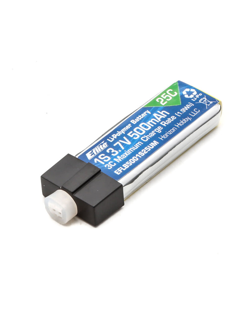 Eflight EFLB5001S25UM	 500mAh 1S 3.7V 25C LiPo High Current UMX Connector