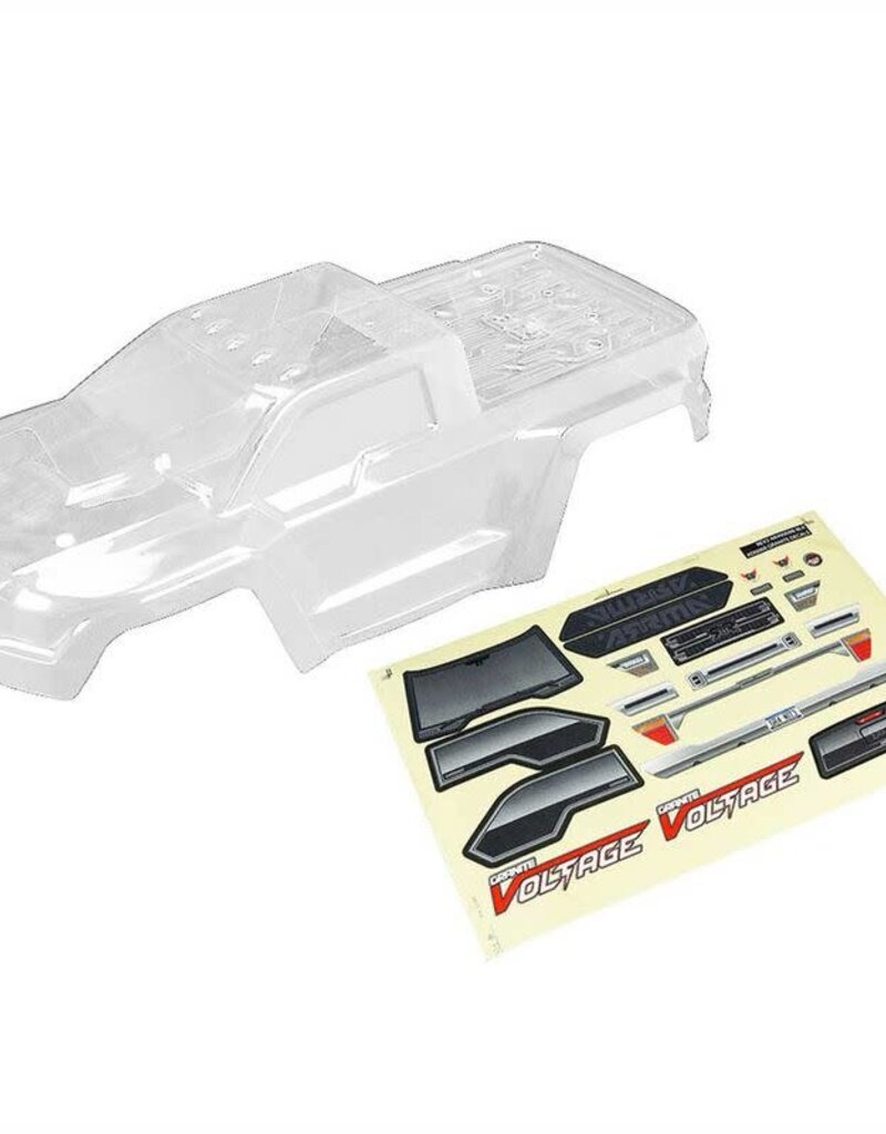 Arrma ARAC3328 1/10 Bodyshell with Decals, Clear : GRANITE