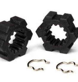 Traxxas 7756 Wheel hubs, hex (2)/ hex clips (2)