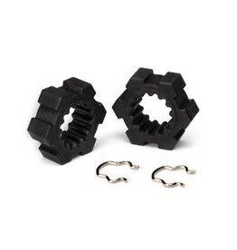 Traxxas 7756 Wheel hubs, hex (2)/ hex clips (2)