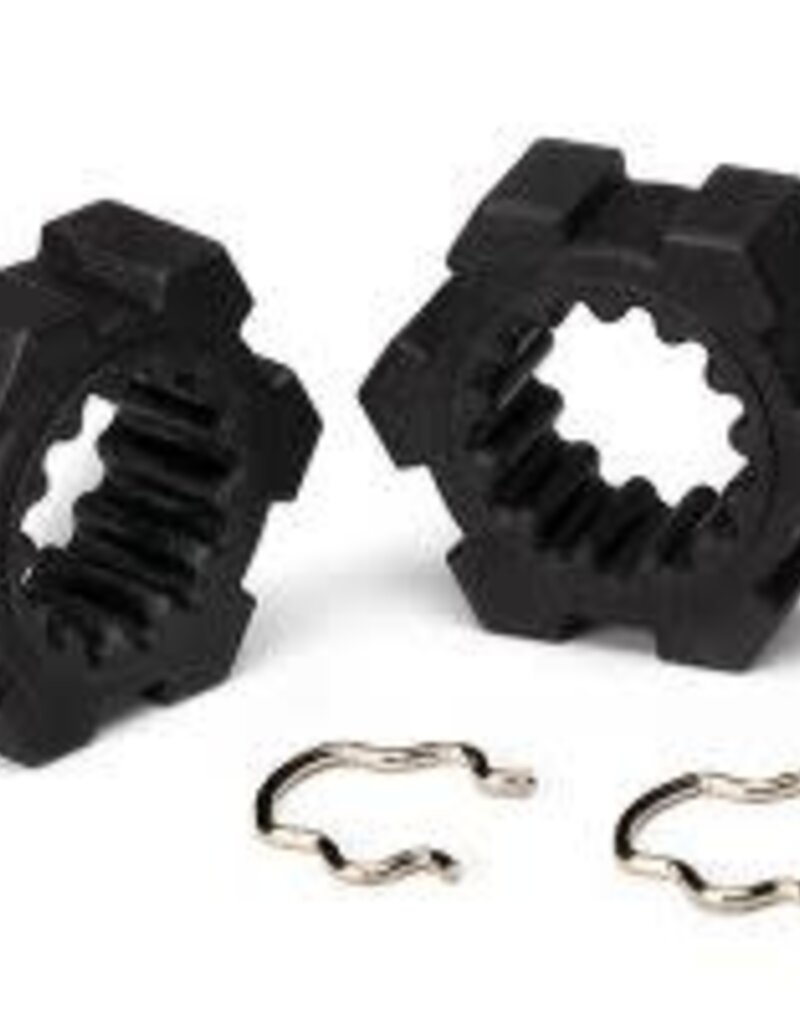 Traxxas 7756 Wheel hubs, hex (2)/ hex clips (2)