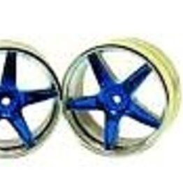 Redcat Racing 06008pb  Chrome front 5 spoke blue anodized wheels 2 pcs