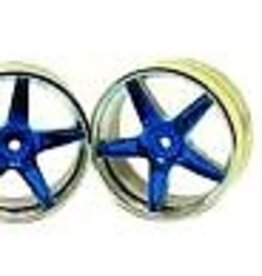 Redcat Racing 06008pb  Chrome front 5 spoke blue anodized wheels 2 pcs