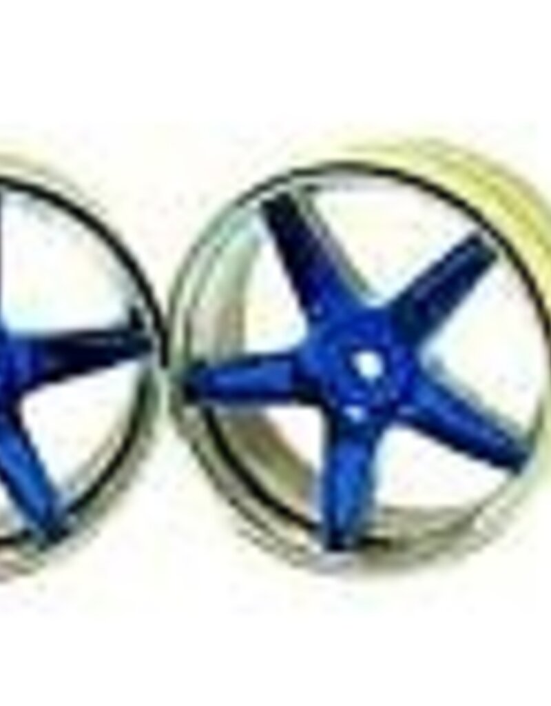 Redcat Racing 06008pb  Chrome front 5 spoke blue anodized wheels 2 pcs