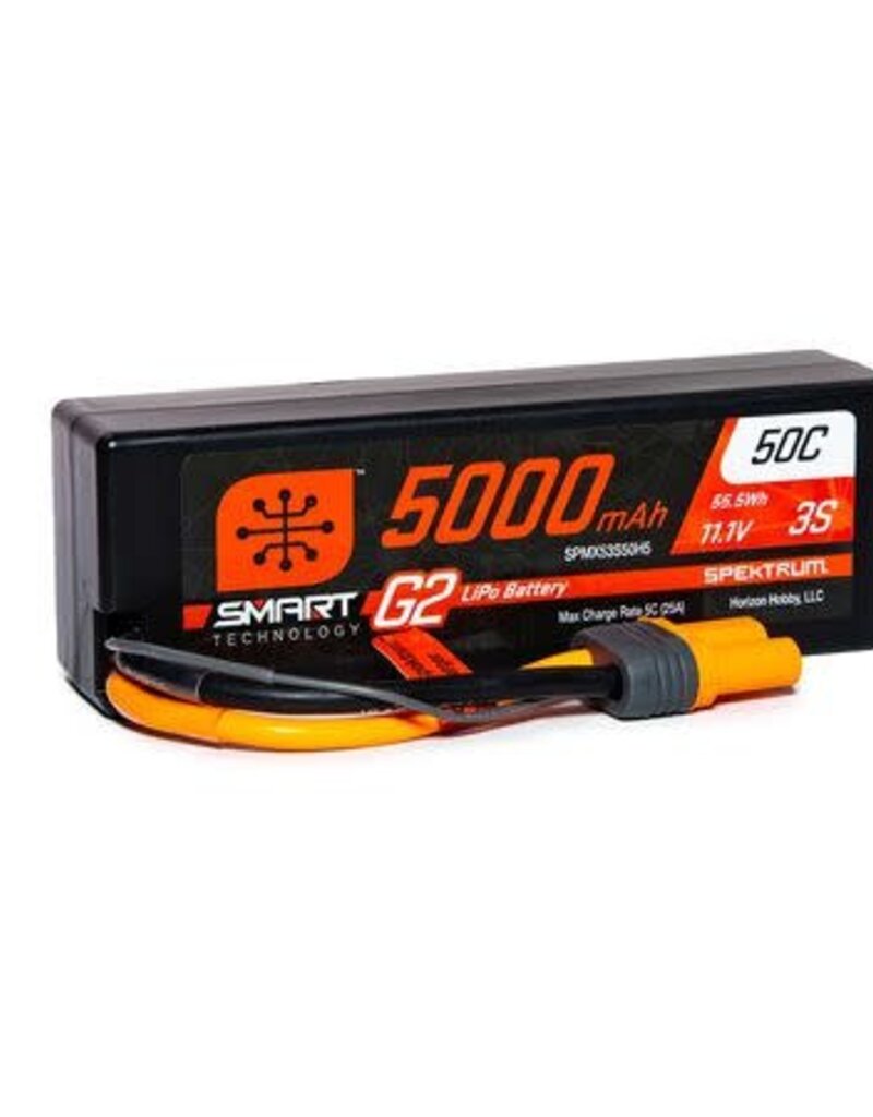 Spectrum SPMX53S50H5	 5000mAh 3S 11.1V Smart G2 LiPo 50C Hard Case; IC5