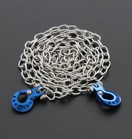 Power Hobby PHB5158BLUE Powerhobby High End Metal Trailer Hook Silver Chain Blue 1/10 Crawler Accessory