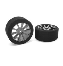 corally COR14705-35	Attack Foam Tires, for 1/10 GP Touring, 35 Shore, 30mm Rear, Carbon Rims