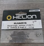 helion HLNA0516 Helion RC Spares Ball Bearings (12kt) 3x6x2.5mm (2pcs) in Packet