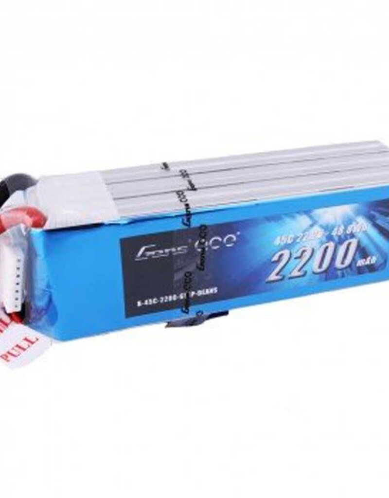 Gens Ace GEA22006S45E3	 2200mAh 22.2V 45C 6S1P Lipo Battery Pack with EC3