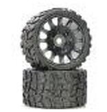 Power Hobby PHT1141-Sport Powerhobby Raptor Belted Monster Truck Tires / Wheels w 17mm Hex (2) Sport