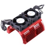 Power Hobby PH1289RED Power Hobby Heat Sink w/ Twin Tornado High Speed Fans, for 1/8 Motors, Red