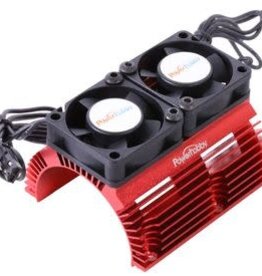 Power Hobby PH1289RED Power Hobby Heat Sink w/ Twin Tornado High Speed Fans, for 1/8 Motors, Red