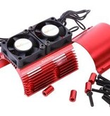 Power Hobby PH1289RED Power Hobby Heat Sink w/ Twin Tornado High Speed Fans, for 1/8 Motors, Red