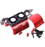 Power Hobby PH1289RED Power Hobby Heat Sink w/ Twin Tornado High Speed Fans, for 1/8 Motors, Red