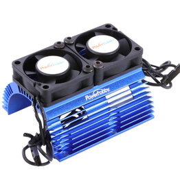 Power Hobby PH1289BLUEPower Hobby Heat Sink w/ Twin Tornado High Speed Fans, for 1/8 Motors, Blue