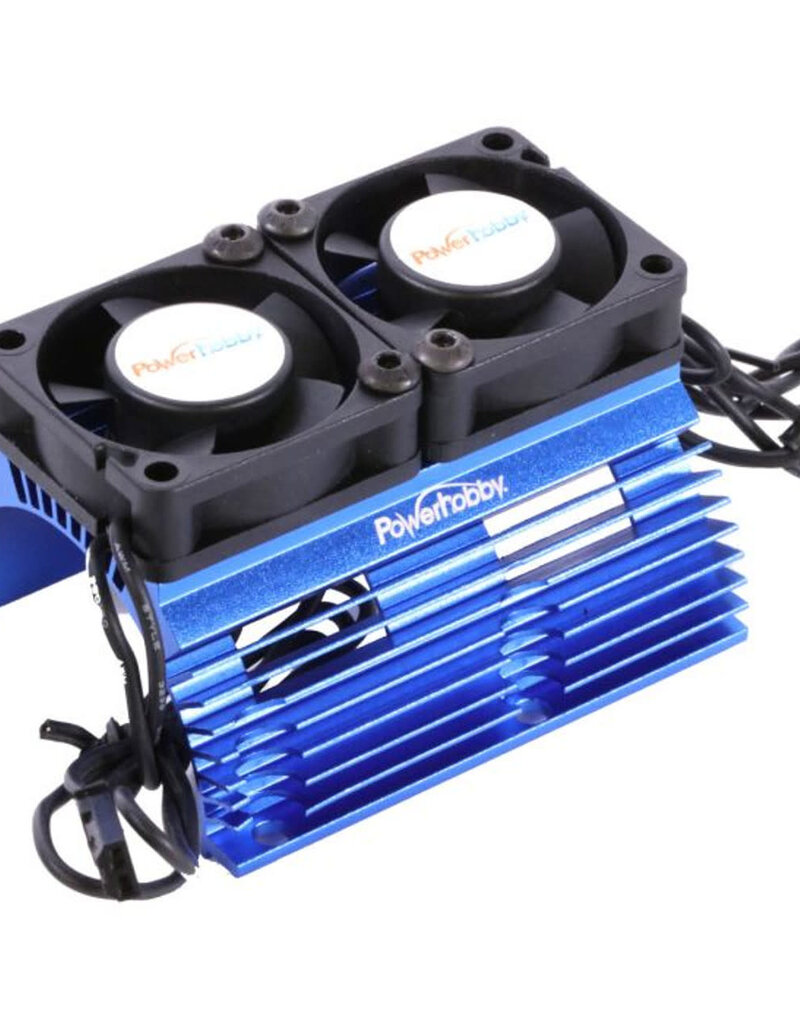 Power Hobby PH1289BLUEPower Hobby Heat Sink w/ Twin Tornado High Speed Fans, for 1/8 Motors, Blue