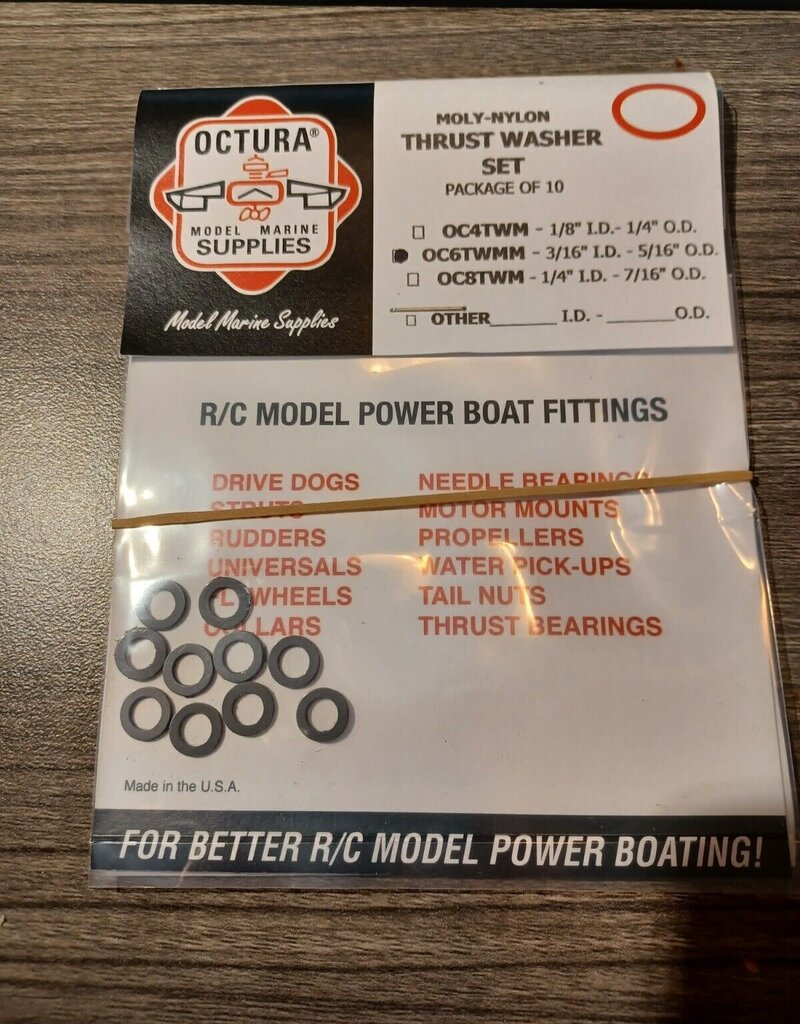 Octura Octura OC6TWMM 3/16" Shaft Moly-Nylon thrust washers.