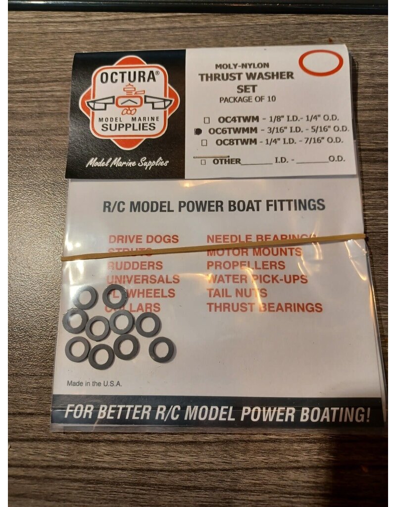 Octura Octura OC6TWMM 3/16" Shaft Moly-Nylon thrust washers.
