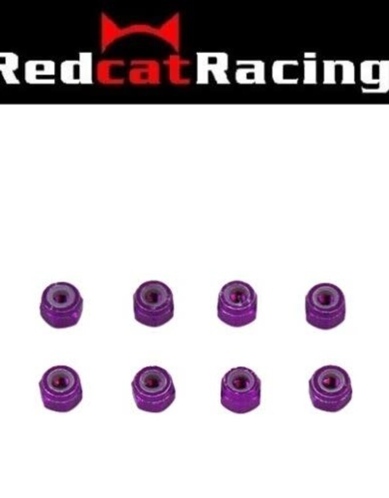 Redcat Racing 102048 Aluminum Nylon Lock Nut M3 (8pcs, Purple)
