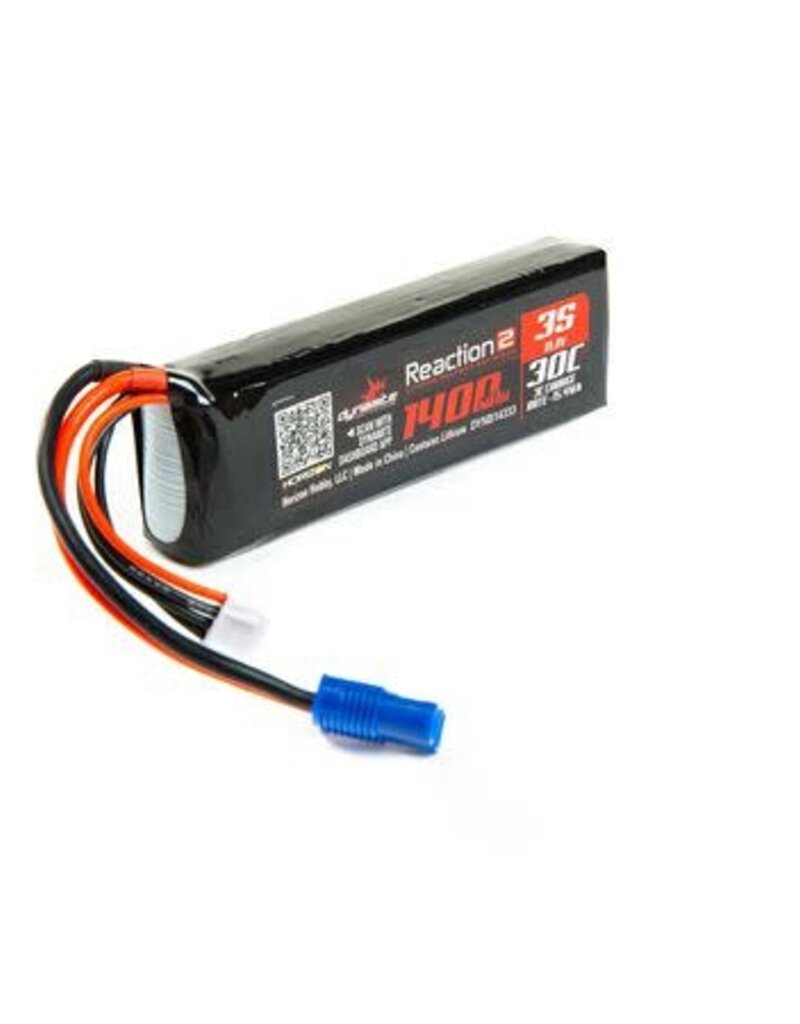 Dynamite DYNB14333	 Reaction2 11.1V 1400mAh 3S 30C LiPo,Long:EC3 Minis
