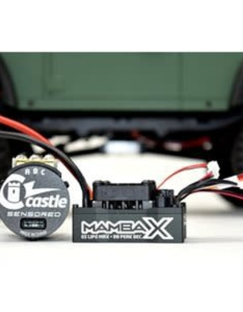 Castle Creations CSE010-0155-09  Mamba X 25.2V Waterproof ESC and 1406-2200KV Sensored Motor Combo The Mamba X Crawler edition