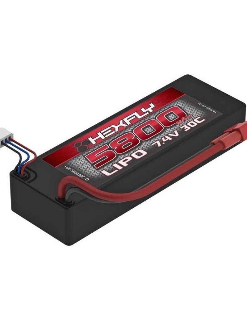 Redcat Racing HX-580030C-D 2S Hardcase LiPo (7.4V/5800mah) 30C Battery w/ Deans Connector