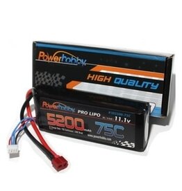 Power Hobby PHB3S520075DEANS PowerHobby 3S 11.1V 5200mAh 75C Lipo Battery Pack w Deans Connector3S 11.1V 5200MAH 75C Lipo Battery Hardwired with T-Plug