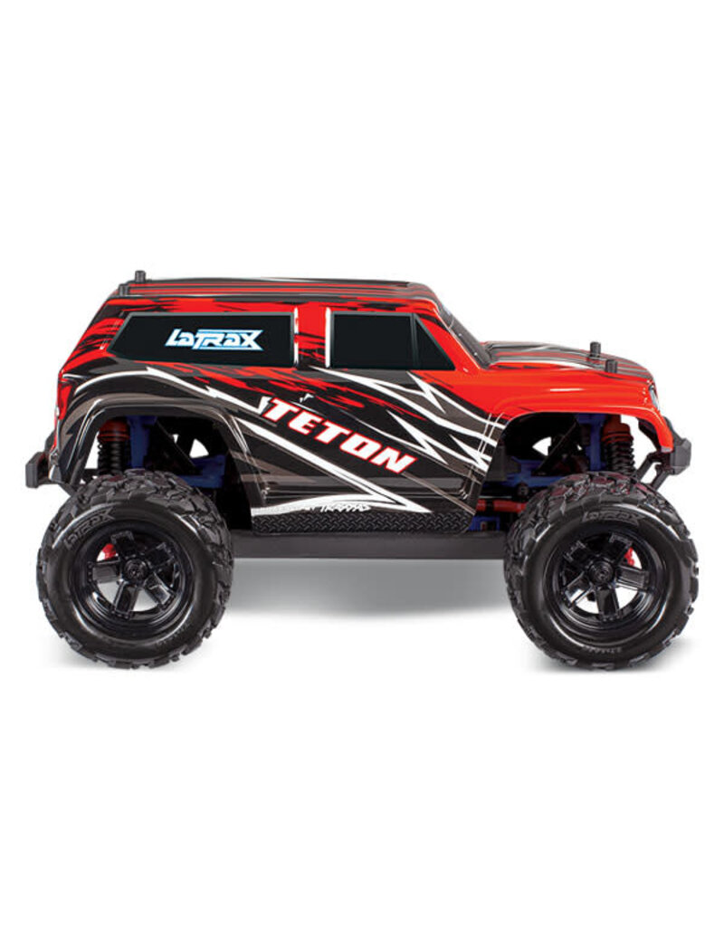 laTrax 76054-5-REDX - LaTrax® Teton: 1/18 Scale 4WD Electric Monster Truck. Ready-To-Race® and Powered by Traxxas® with ESC (fwd/rev) and brushed motor. Includes: 6-cell 7.2V NiMH battery with AC charger