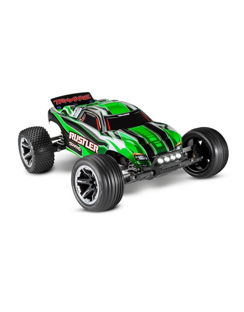 Traxxas 37054-61 green RUSTLER WITH LED LIGHTS
