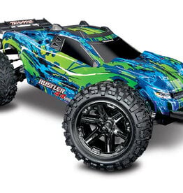 Traxxas 67076-4 Green Rustler 4X4 VXL: 1/10 Scale Stadium Truck.