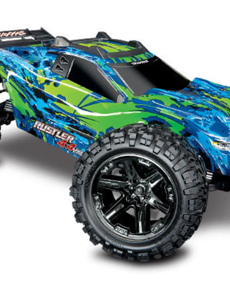 Traxxas 67076-4 Green Rustler 4X4 VXL: 1/10 Scale Stadium Truck.