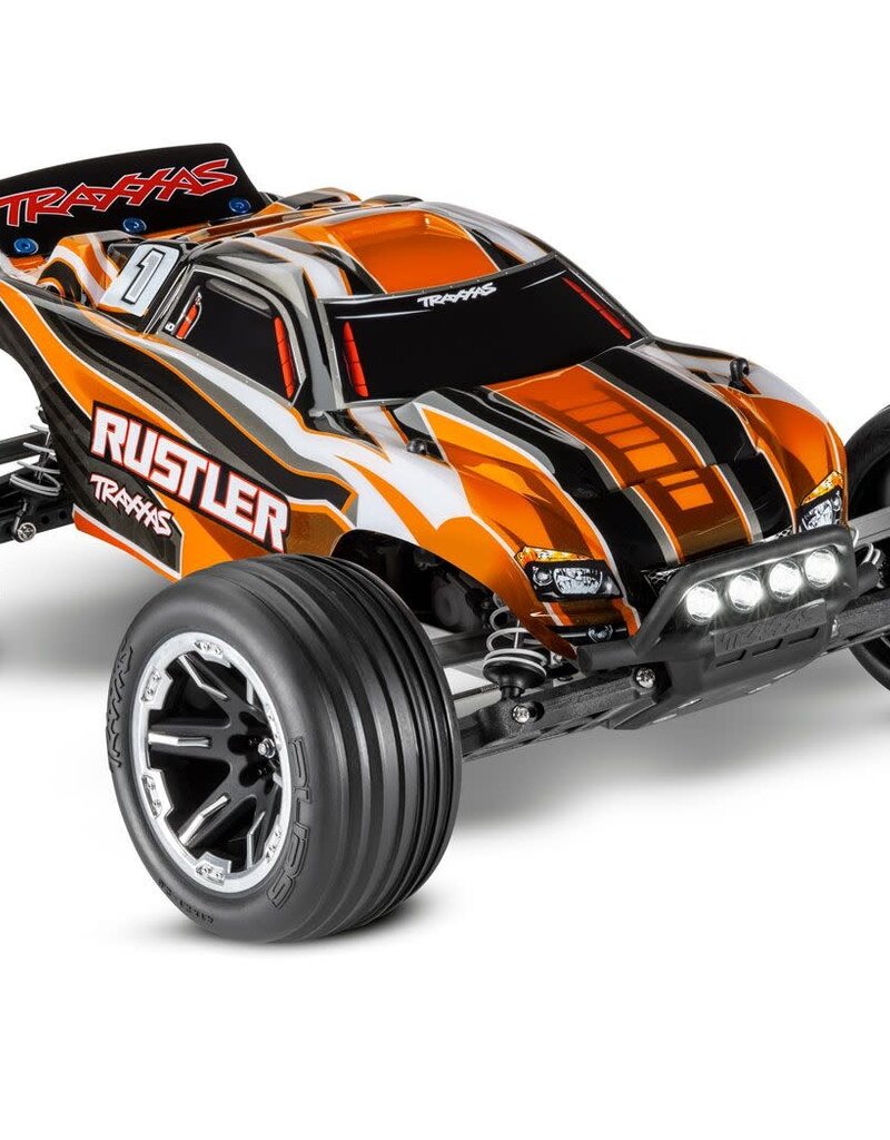 Traxxas 37054-61 orange RUSTLER WITH LED LIGHTS
