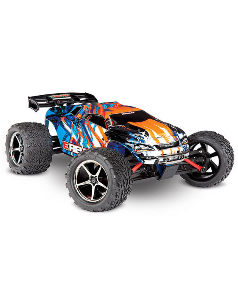 Traxxas 71054-1 1/16 E-REVO W/ESC, ORANGE/BLUE 4WD Racing Monster Truck with TQ 2.4GHz radio system