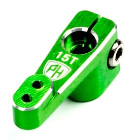 Power Hobby PHSCX24020-GREEN Powerhobby Aluminum 15T Emax Servo Horn For Axial SCX24 Jeep C10 Green