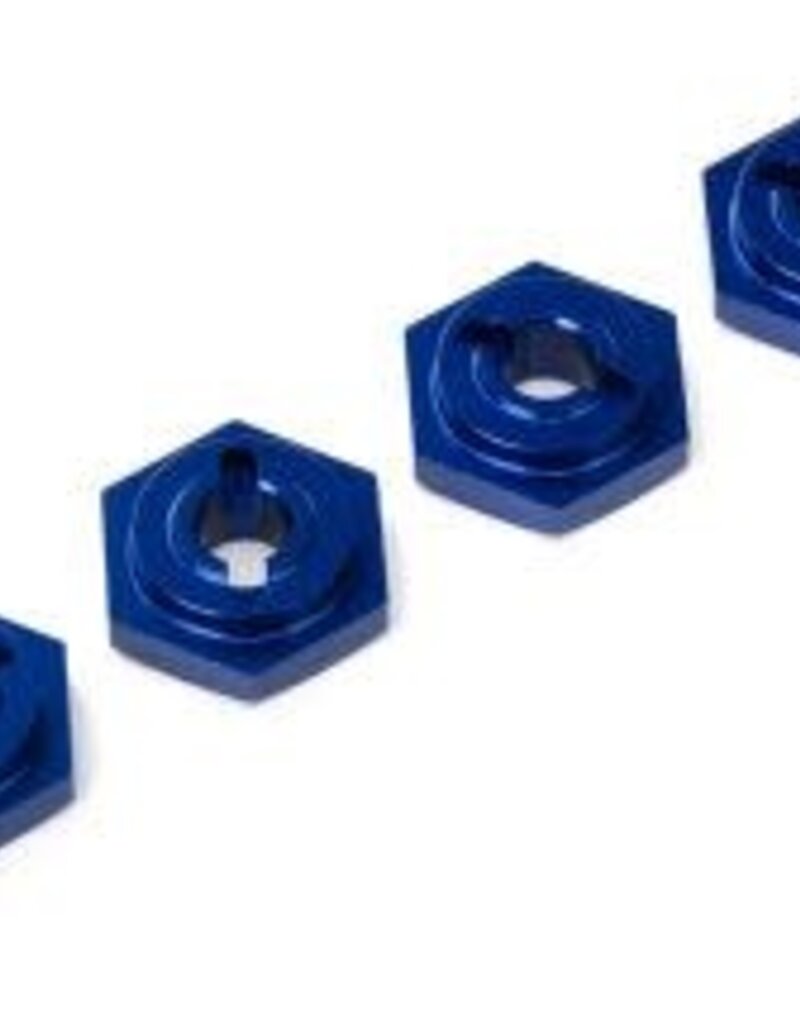 Traxxas 7154X Wheel hubs, hex, aluminum (blue-anodized) (4)